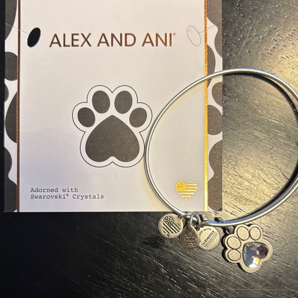 Alex and Ani Silver Pet Paw Charm Bracelet